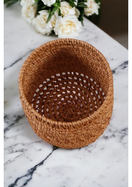 Dekoratif Rattan Düzenleyici Banyo Organizer Mutfak Kaşıklık Çok Amaçlı 15 x 15 cm Oceanpoint modelleri