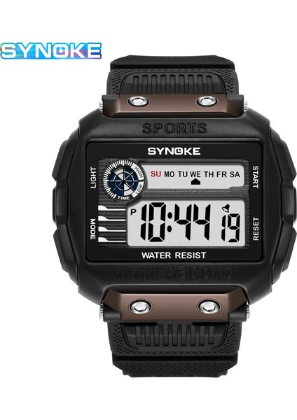 Stil 4 Dijital Saat Synoke 9801 Büyük Ekran 56MM Kare LCD Saat Erkekler Için Alarm Kronograf Elektronik Darbeye Dayanıklı Su Geçirmez Çocuk Dijital Saatleri (Yurt Dışından)