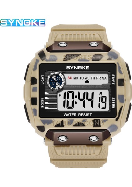 Stil 4 Dijital Saat Synoke 9801 Büyük Ekran 56MM Kare LCD Saat Erkekler Için Alarm Kronograf Elektronik Darbeye Dayanıklı Su Geçirmez Çocuk Dijital Saatleri (Yurt Dışından)
