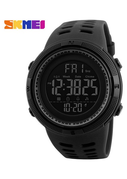 SKMB5701 Skmei 1251 Çok Fonksiyonlu Kauçuk LED Dijital 50 M Su Geçirmez Saatler Adam Moda Işık Hafta Kron Izle (Yurt Dışından)