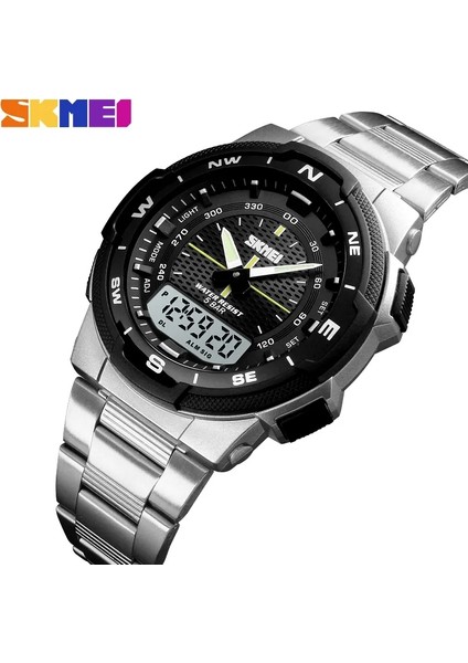 SKMD6319 Spor Izle Kronometre Chronograph Su Geçirmez Skmei 1370 Erkek Moda Spor Saatler Paslanmaz Çelik Saatler Kol Saati Erkekler (Yurt Dışından) fırsatları