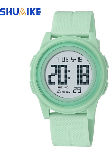 Yeşil Dijital 1055 Shuaike Erkek Dijital Spor Izle Su Geçirmez Spor LED Dijital Çok Fonksiyonlu Spor Su Geçirmez Saatler (Yurt Dışından)