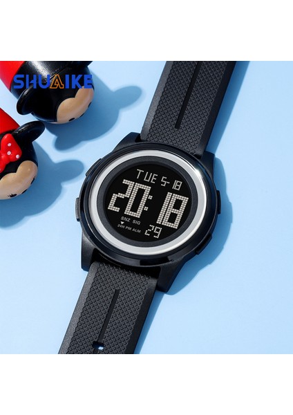 Yeşil Dijital 1055 Shuaike Erkek Dijital Spor Izle Su Geçirmez Spor LED Dijital Çok Fonksiyonlu Spor Su Geçirmez Saatler (Yurt Dışından) indirimleri