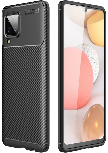 Samsung Galaxy A22 Kılıf Focus Karbon Silikon - Siyah 300099
