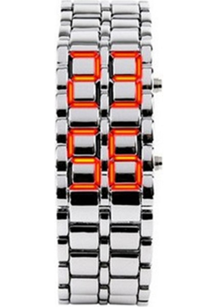 Gümüş Spor Yaratıcı LED Trendy Erkek Saat Erkek Bileklik Çift Retro Erkek Saat (Yurt Dışından)