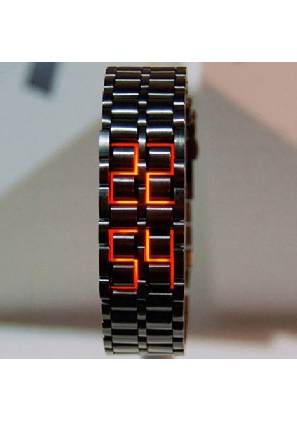 Gümüş Spor Yaratıcı LED Trendy Erkek Saat Erkek Bileklik Çift Retro Erkek Saat (Yurt Dışından) modelleri