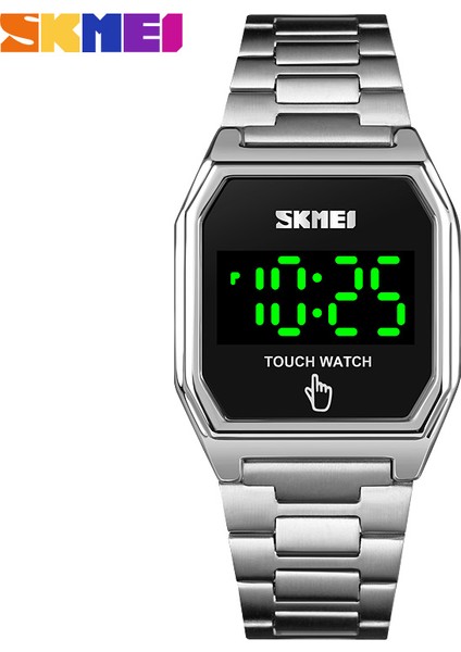 SKMF7819 Skmei 1679 Lüks Kare Erkek Dijital Kol Saati Paslanmaz Çelik Suya Dayanıklı Spor Dokunmatik Izle (Yurt Dışından)