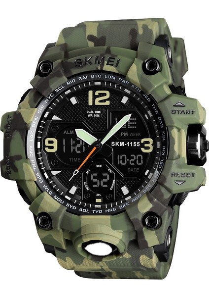 Sarı Dijital Saat Oem Özel Etiket Skmei 1155B Analog Dijital Stil Saatler Spor Su Geçirmez Dijital Saat Erkekler Için (Yurt Dışından)