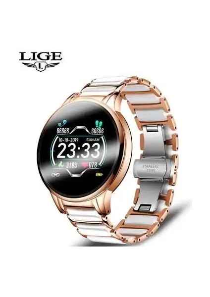 D Elektronik Ekran Lige BW0156 Lüks Moda Akıllı Izle Kadın Su Geçirmez Spor Spor Izci Inteligente Seramik Kayış Akıllı Izle Erkekler (Yurt Dışından)