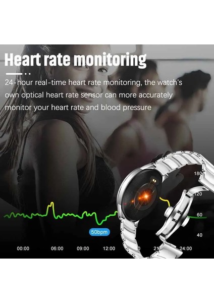 D Elektronik Ekran Lige BW0156 Lüks Moda Akıllı Izle Kadın Su Geçirmez Spor Spor Izci Inteligente Seramik Kayış Akıllı Izle Erkekler (Yurt Dışından)