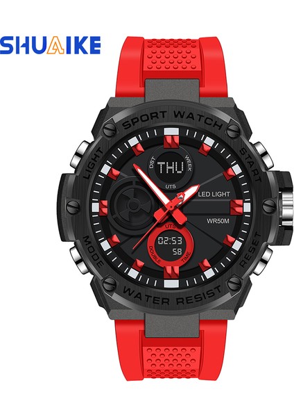 Stil 6 Analog Dijital Saatler 2023 Izle Erkek G Tarzı Su Geçirmez Plastik Spor Saat Etki Erkek Analog Kuvars Dijital Elektronik Saat (Yurt Dışından)