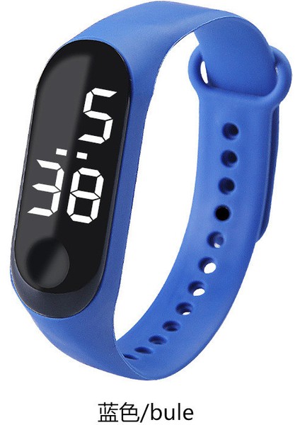 Mavi M3 Moda Erkek Çocuk Spor Su Geçirmez Silikon Bilezik Bilek Saatler Dokunmatik Ekran LED Reloj Dijital Saat (Yurt Dışından)