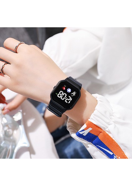 Beyaz LED Dijital Saatler LED Elektronik Saat Gökkuşağı Kare Su Geçirmez Dijital Moda Spor Öğrenci Izle Silikon Aydınlatma Spor Çocuk LED Izle (Yurt Dışından)