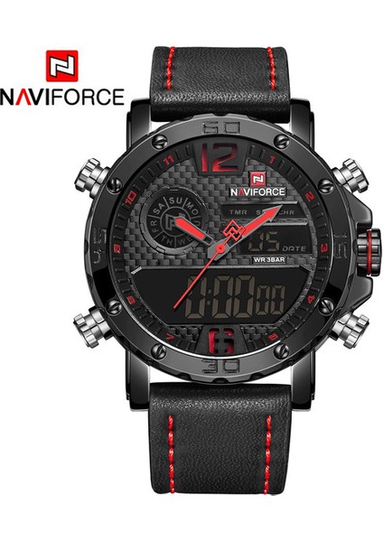 LXA130104 Naviforce NF9134 Orijinal Erkek Çift Ekran Bilek Saatler LED Çok Fonksiyonlu Moda Erkek Klasik Dijital Saat (Yurt Dışından)