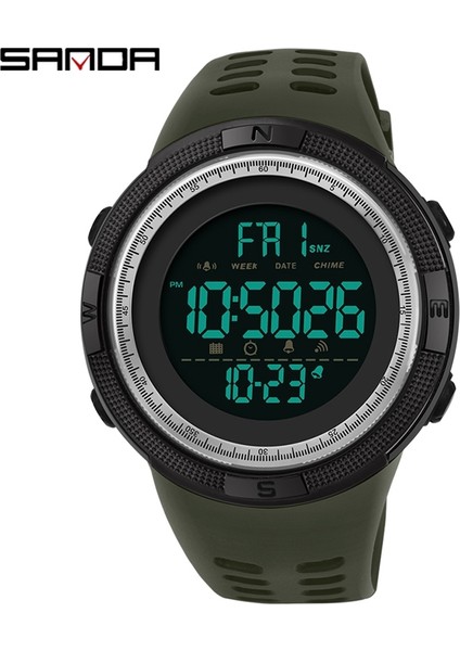 SDB570118 Sanda 2003 Erkekler Dijital Saat Yüksek Kalite 5ATM Su Geçirmez Reçine Kayış Kron Izle Dijital Kronometre (Yurt Dışından) fiyatları