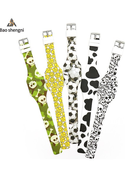 Stil 2 Moda Renkli Baskı Özelleştirilmiş Silikon Izle LED Dijital Ekran Kırmızı Işık Moda Karikatür Izle (Yurt Dışından) fiyatları