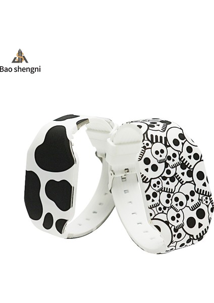 Stil 2 Moda Renkli Baskı Özelleştirilmiş Silikon Izle LED Dijital Ekran Kırmızı Işık Moda Karikatür Izle (Yurt Dışından) fırsatları