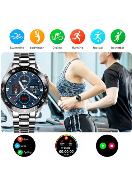 Silver Lige BW0160 Yeni Çelik Bant Akıllı Saat Erkekler Kalp Hızı IP68 Su Geçirmez Dokunmatik Ekran Lüks Akıllı Saat 2021 (Yurt Dışından)