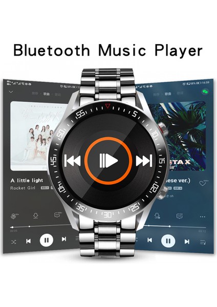 Silver Lige BW0160 Yeni Çelik Bant Akıllı Saat Erkekler Kalp Hızı IP68 Su Geçirmez Dokunmatik Ekran Lüks Akıllı Saat 2021 (Yurt Dışından)