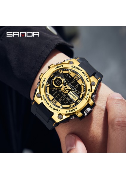 9010.02 Sanda 9010 Klasik Siyah Erkek Dijital Saat Güzel Silikon Kayış Su Yalıtım Kronograf Koşu Spor Saatleri Tedarikçisi (Yurt Dışından) fırsatları