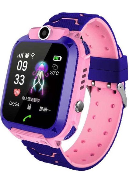 Renkli Moda Q12 Çocuk Izle 1.44 Inç Lbs Konumlandırma IP67 Anti-Kayıp Akıllı Saat Takip Cihazı Sos Sim Çağrı Gsm Sim Noel Hediyeleri Çocuk Çocuklar Için Q12 (Yurt Dışından)