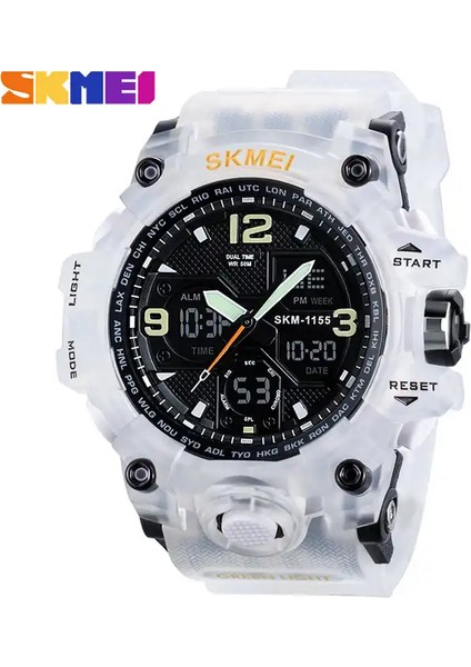 Stil 4 Skmei 1155B Atletik Saatler Sıcak Reçel Tangan Skmei 1155B Analog Dijital Saat Kamuflaj Yeşil Spor Erkek Kol Saati (Yurt Dışından)