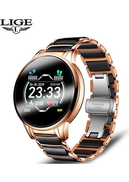 Çelik-Gümüş Beyaz Lige BW0156 Akıllı Saat Kadın Erkek Moda Su Geçirmez Spor Fitness Takipçisi Android Inteligente Seramik Kayış Akıllı Saatler Reloj (Yurt Dışından) indirimleri