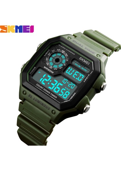 Siyah Dijital Saat Skmei 1299 Sıcak Satış Su Geçirmez Spor Chrono Izle Su Geçirmez Çok Fonksiyonlu Moda Açık Spor Dijital Saat (Yurt Dışından) fırsatları