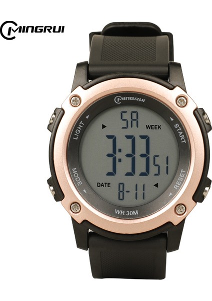 C6 Spor Saat Mingrui Marka Erkek Spor Saatler Moda Chronos Geri Sayım Su Geçirmez LED Dijital Kol Saati Relogio Masculino (Yurt Dışından)