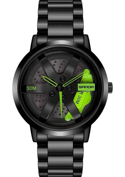 Stil 4 Resim Olarak Döndürme Araba Tekerlek Izle Jant Hub Tasarım Spor Otomatik Kuvars Kol Saati Erkekler Için Su Geçirmez Vakum Kaplama Kayış Kuvars Izle (Yurt Dışından)