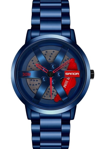Stil 4 Resim Olarak Döndürme Araba Tekerlek Izle Jant Hub Tasarım Spor Otomatik Kuvars Kol Saati Erkekler Için Su Geçirmez Vakum Kaplama Kayış Kuvars Izle (Yurt Dışından)