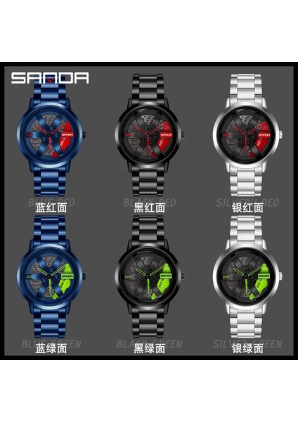 Stil 4 Resim Olarak Döndürme Araba Tekerlek Izle Jant Hub Tasarım Spor Otomatik Kuvars Kol Saati Erkekler Için Su Geçirmez Vakum Kaplama Kayış Kuvars Izle (Yurt Dışından)