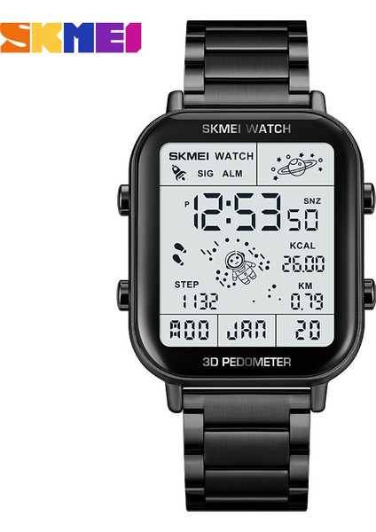 SKMH7104 Resim Olarak En Iyi Kalite Yeni Yükseltme Skmei 1888 Spor Dijital Saatler Erkek Bilek 3D Pedometre Izle Fabrika Paslanmaz Çelik Reloj Para Hombre (Yurt Dışından)