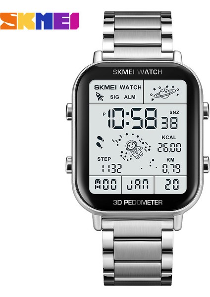 SKMH7104 Resim Olarak En Iyi Kalite Yeni Yükseltme Skmei 1888 Spor Dijital Saatler Erkek Bilek 3D Pedometre Izle Fabrika Paslanmaz Çelik Reloj Para Hombre (Yurt Dışından)