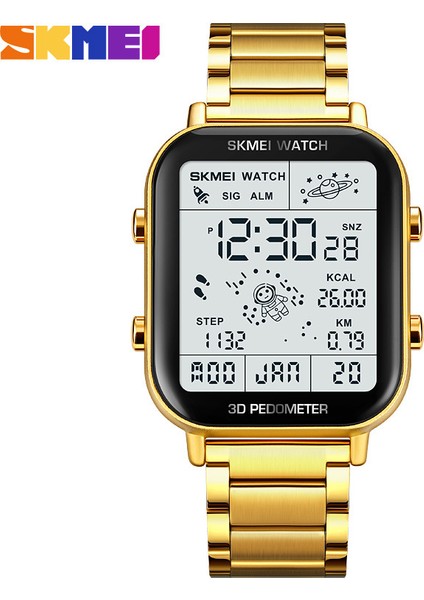 SKMH7104 Resim Olarak En Iyi Kalite Yeni Yükseltme Skmei 1888 Spor Dijital Saatler Erkek Bilek 3D Pedometre Izle Fabrika Paslanmaz Çelik Reloj Para Hombre (Yurt Dışından)