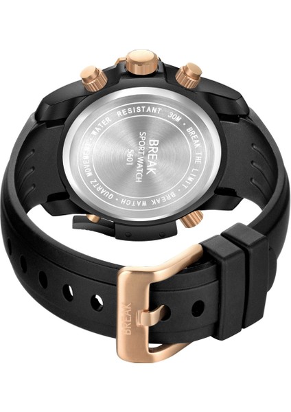 BR010120 Break 5601 Sıcak Satış Erkekler Kuvars Lüks Yüksek Kaliteli Pointer Silikon Kayış Kahverengi Erkek Izle (Yurt Dışından) indirimleri