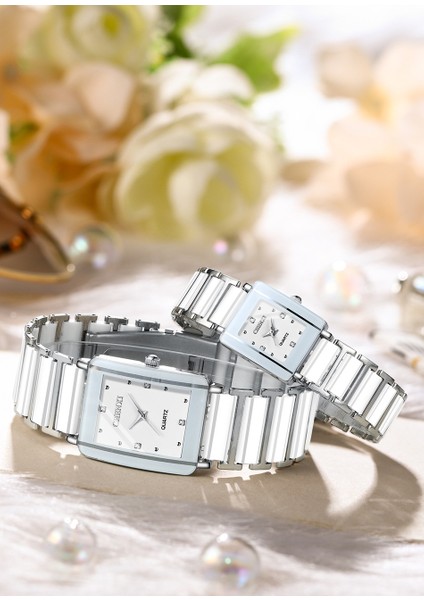 Beyaz-Kadın Lüks Relojes Orijinal Relojes-Hombr Reloj Mujer Lüks Saatler 2022 Yeni Tasarım Moda Quartz Saat Çift Için (Yurt Dışından)