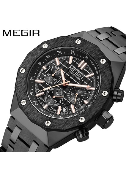 Stil 2 Moda Relojes Hombre Megir 2213 Orijinal Marka Moda Chronograph Bilek Saatleri Lüks Erkekler Kuvars Izle (Yurt Dışından)