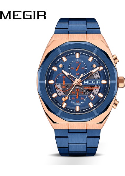 MS2225G-BK-1 Megir 2225 Chronograph Quartz Saat Erkek Kol Saati Saat Relogio Masculino Erkekler Spor Saatler (Yurt Dışından)