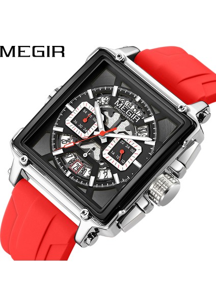 MN2233GRD-1 Resim Olarak Megir 2233 Bayan Deri Kare Kuvars Izle Bayanlar Casual Minimalist Lüks Kol Saati Kadın (Yurt Dışından)