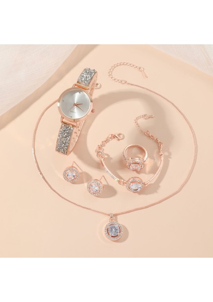 Stil 1 Bilek Saatler A09360 Tiktok Moda Mizaç Elmas Yıldız Gökyüzü Moda Kişilik Kadın Kuvars Izle Seti 5 Adet/takım (Yurt Dışından)