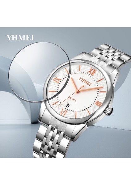 Beyaz Klasik Paslanmaz Çelik Kayış Erkek Saatler Moda Spor Saatler 30 M Su Geçirmez Adam Kol Saati Iş Kuvars Saatler (Yurt Dışından) modelleri