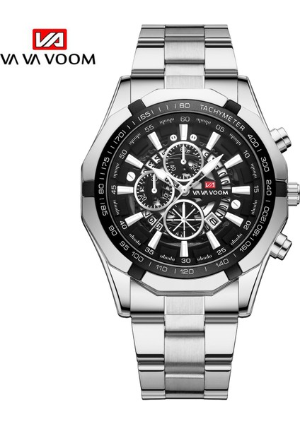 Picture_-21 Vava Voom 2383 Spor Erkek Kuvars Izle Yeni Siyah Paslanmaz Çelik Su Geçirmez Aydınlık Kol Saatleri Oymak (Yurt Dışından)
