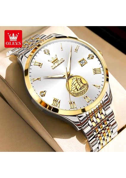 Boxd Olevs 6696 Yeni Su Geçirmez Paslanmaz Çelik Aydınlık Tarih Saatler Yelkenli Iş Otomatik Mekanik Orijinal Izle Adam Için (Yurt Dışından) modelleri