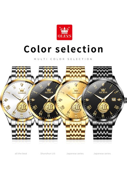 Boxd Olevs 6696 Yeni Su Geçirmez Paslanmaz Çelik Aydınlık Tarih Saatler Yelkenli Iş Otomatik Mekanik Orijinal Izle Adam Için (Yurt Dışından) indirimleri