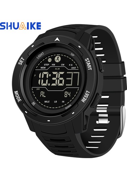 Mavi 2023 Yeni Moda Shuaike Marka Erkek Izle LED Dijital Saat Spor Pedometre Kalori 50 M Su Geçirmez Izle Relogio (Yurt Dışından)