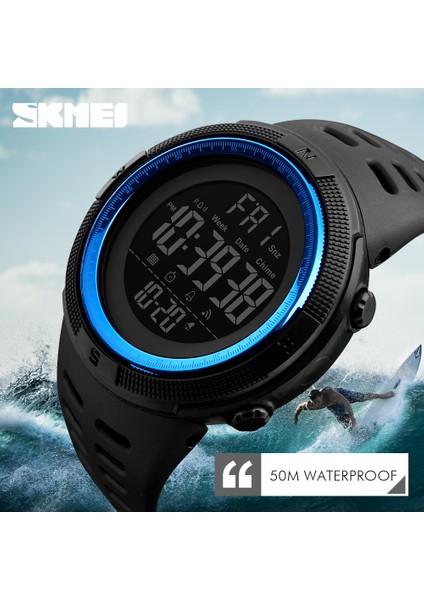 SKMB57011804 Skmei 1251 Çok Fonksiyonlu Erkek Spor Izle 12/24 Saat LED Dijital 50M Su Geçirmez Saatler Erkekler (Yurt Dışından)