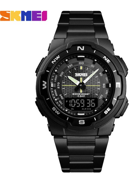 SKMD6322 Resim Olarak Skmei 1370 Erkek Izle Moda Spor Saatler Paslanmaz Çelik Kayış Erkek Saatler Kronometre Chronograph Su Geçirmez Kol Saati Erkekler (Yurt Dışından)