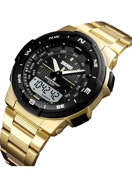 SKMD6322 Resim Olarak Skmei 1370 Erkek Izle Moda Spor Saatler Paslanmaz Çelik Kayış Erkek Saatler Kronometre Chronograph Su Geçirmez Kol Saati Erkekler (Yurt Dışından)