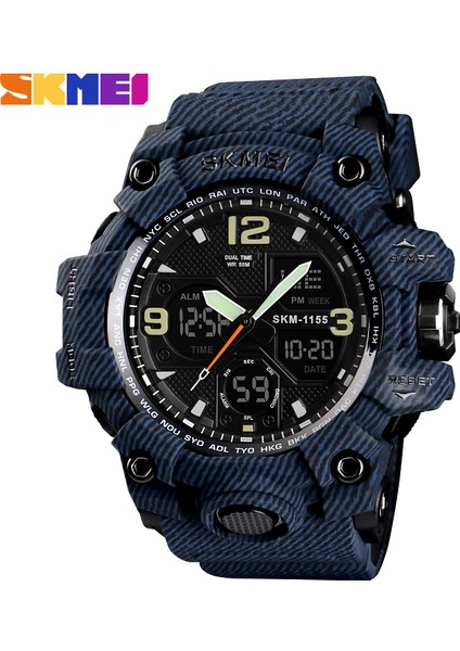 SKMB980338 Spor Izle Yeni Varış Skmei 1155B Spor Dijital Beyaz Renk Erkek Kronograf ve Analog Spor Kol Saatleri Kendi Logonuzu Özelleştirin (Yurt Dışından)